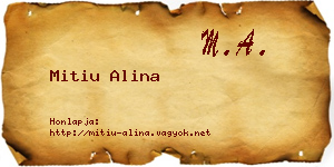 Mitiu Alina névjegykártya